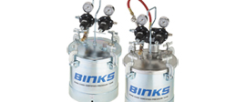 Air spray pumps and pressure pots